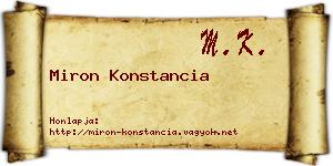 Miron Konstancia névjegykártya